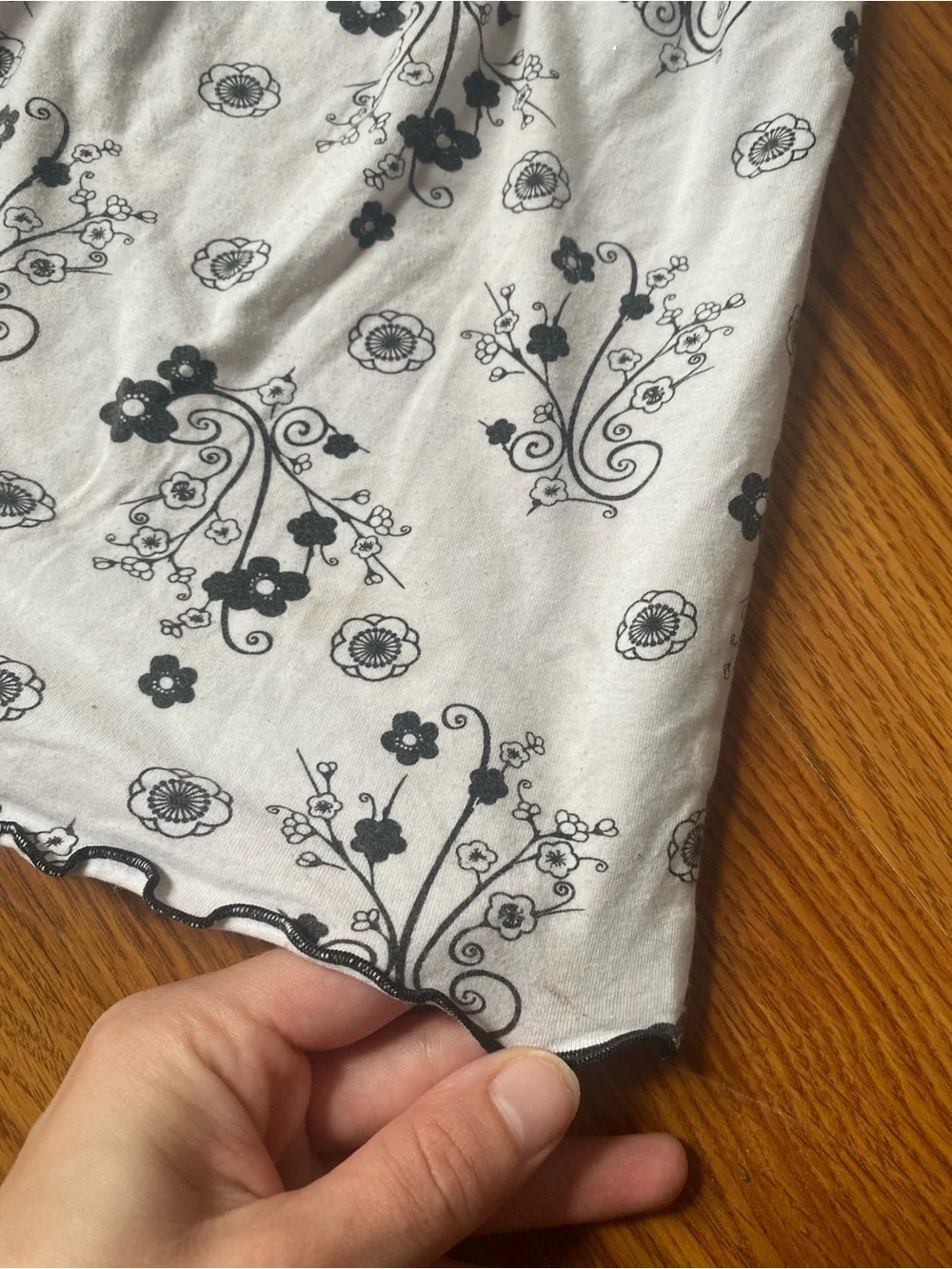 Women’s Floral White and Black Lounge Shorts